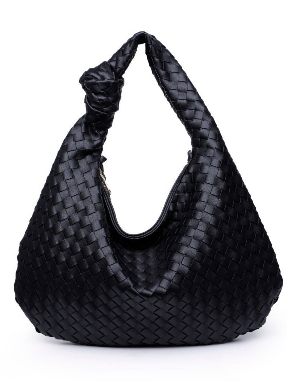 Urban Expressions NWOT Vanessa Hobo Woven Bag Purse Handbag Black Vegan Leather